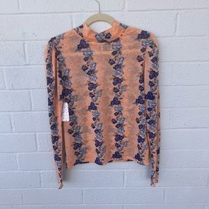 Free people amber floral knit top